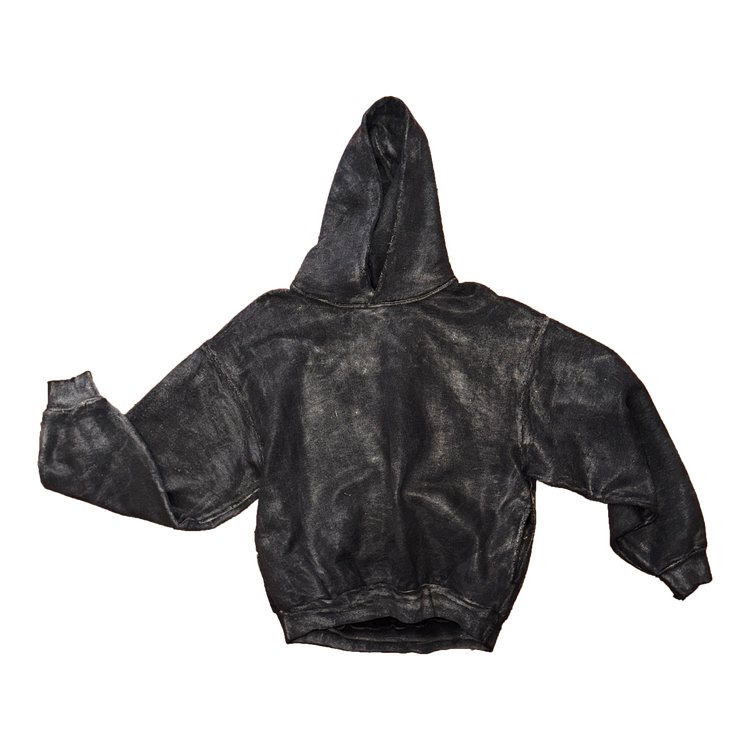 OVERSIZED HOODIE in waxed black